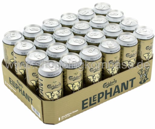 Foto Carlsberg Elephant Bier extra strong Karton 24 x 0,5 l Dose Einweg