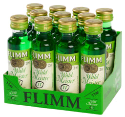 Foto Flimm Vodka Waldmeister 11 Karton 11 x 0,02 l Glas