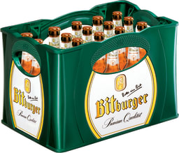 Foto Bitburger Premium Kellerbier Kasten 20 x 0,5 l Glas Mehrweg