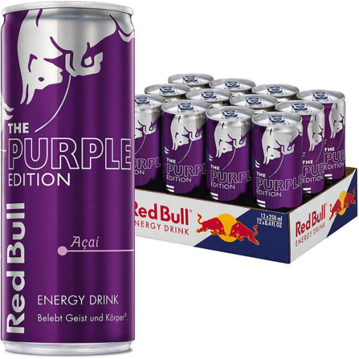 Foto Red Bull The Purple Edition Açai Karton 12 x 0,25 l Dose Einweg