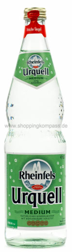 Foto Rheinfels Urquell Mineralwasser Medium Kasten 12 x 0,7 l Glas Mehrweg