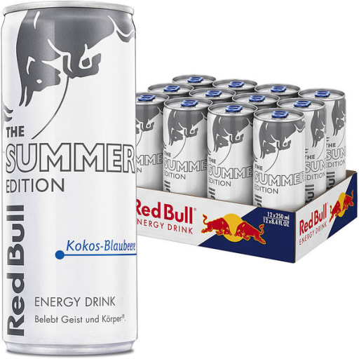 Foto Red Bull White Edition Kokos-Blaubeer Karton 12 x 0,25 l Dose Einweg