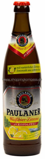 Foto Paulaner Weissbier Zitrone alkoholfrei 0,5 l Glas Mehrweg