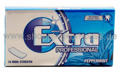 Foto Wrigley's Extra Professional Peppermint Kaugummi 14 Mini-Streifen