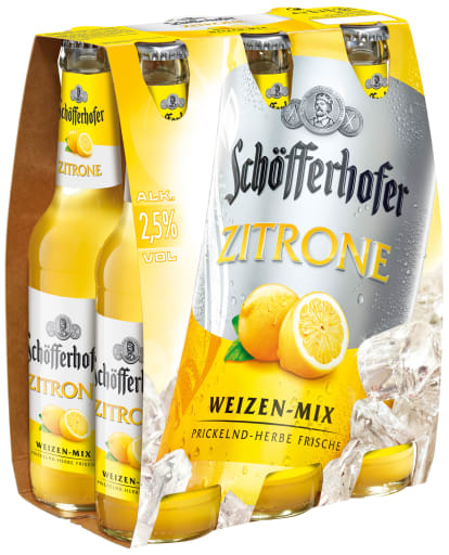 Foto Schöfferhofer Zitrone Weizen Mix Kasten 4 x 6 x 0,33 l Glas Mehrweg