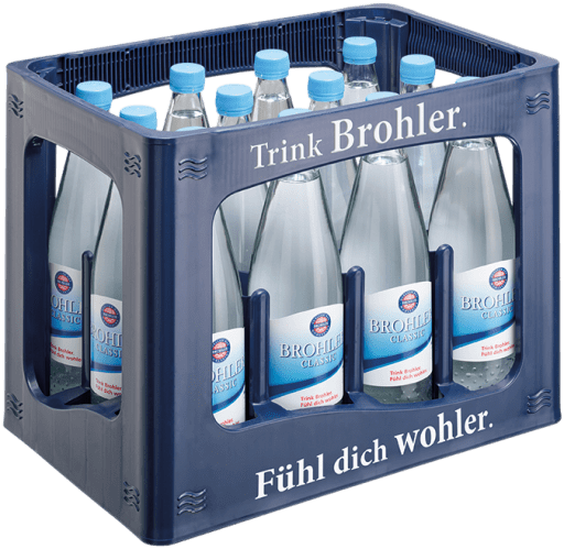 Foto Brohler Mineralwasser Classic Kasten 12 x 0,75 l Glas Mehrweg