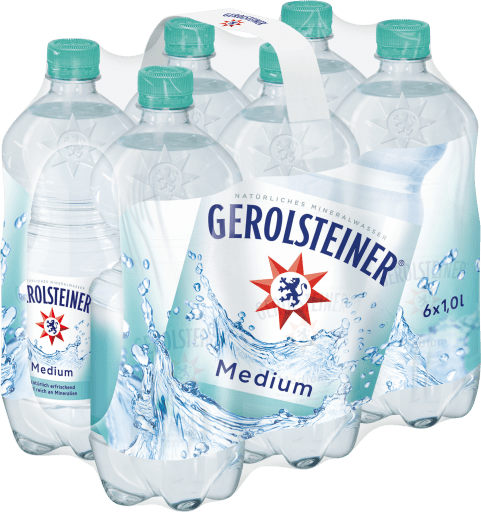 Foto Gerolsteiner Mineralwasser Medium 6 x 1 l PET Einweg