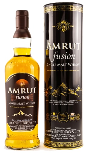 Foto Amrut Indian Single Malt Whisky Fusion Geschenkdose 0,7 l Glas