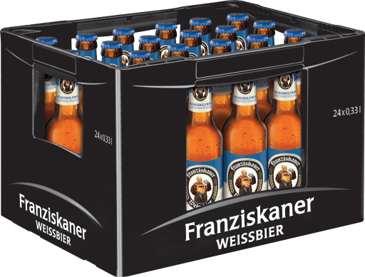 Miniaturansicht 0 Franziskaner Weissbier Hefeweizen naturtrüb alkoholfrei Kasten 24 x 0,33 l Glas Mehrweg