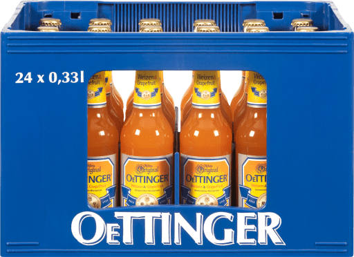 Foto Oettinger Weizen Grapefruit Kasten 24 x 0,33 l Glas Mehrweg