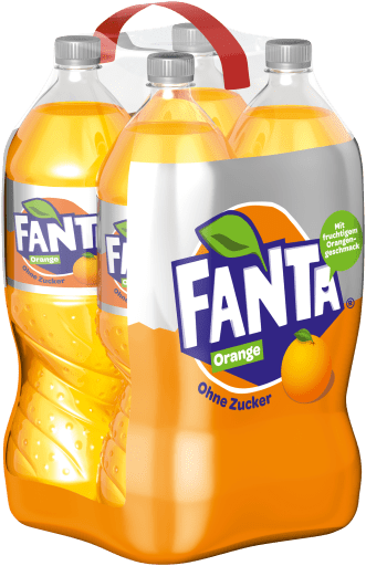 Foto Fanta Orange Zero ohne Zucker 4 x 1,5 l PET Einweg