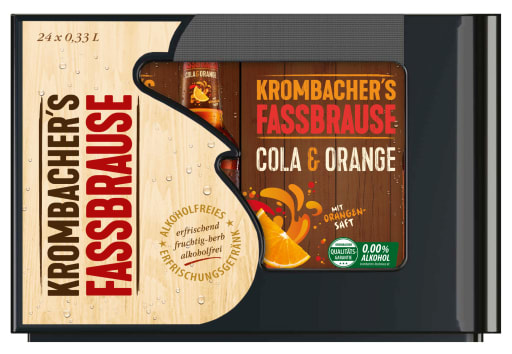 Miniaturansicht 0 Krombacher Fassbrause Cola & Orange Kasten 4 x 6 x 0,33 l Glas Mehrweg