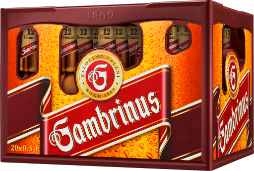 Foto Gambrinus Premium 12 Kasten 20 x 0,5 l Glas Mehrweg