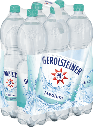 Foto Gerolsteiner Mineralwasser Medium 6 x 1,5 l PET Einweg