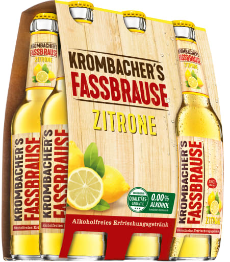 Foto Krombacher Fassbrause Zitrone 6 x 0,33 l Glas Mehrweg