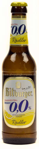 Foto Bitburger Radler alkoholfrei 0,33 l Glas Mehrweg