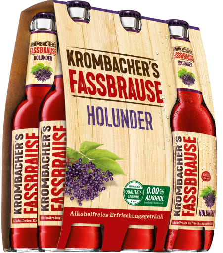 Foto Krombacher Fassbrause Holunder 6 x 0,33 l Glas Mehrweg