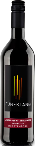 Foto Fünfklang Lemberger mit Trollinger Qualitätswein halbtrocken Karton 6 x 0,75 l Glas