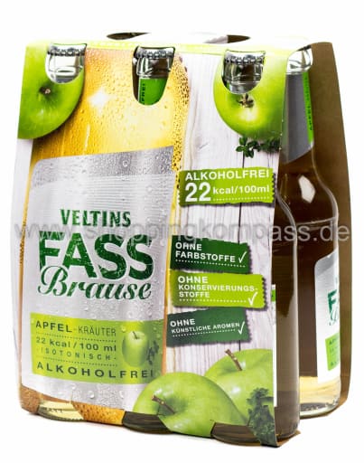 Foto Veltins Fassbrause Apfel Kräuter alkoholfrei 6 x 0,33 l Glas Mehrweg