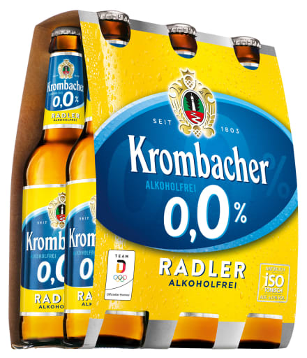 Foto Krombacher 0,0 Radler alkoholfrei 6 x 0,33 l Glas Mehrweg
