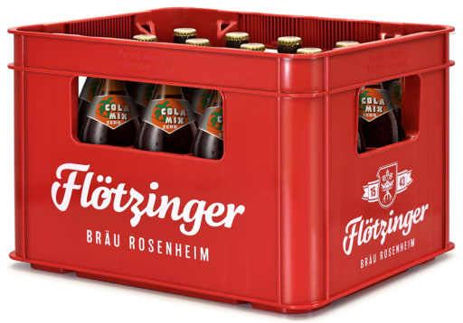 Foto Flötzinger Bräu Cola Mix Zero Kasten 20 x 0,5 l Glas Mehrweg