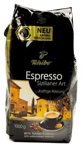 Foto Tchibo Espresso Sizilianer Art Kräftige Röstung 80% Tchibo Arabica 1000 g