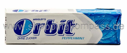 Foto Wrigley's Orbit Peppermint ohne Zucker Kaugummi 7 Streifen