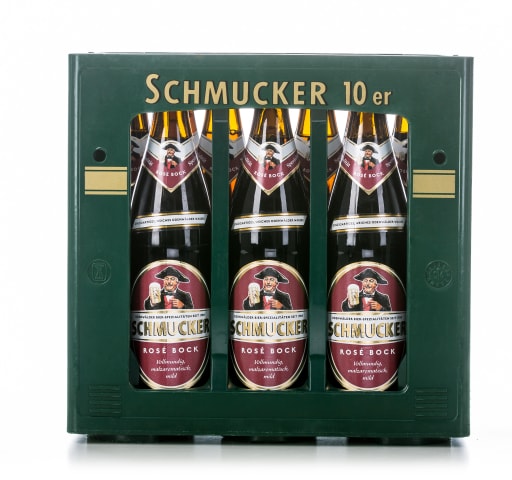 Foto Schmucker Rosé-Bock Kasten 10 x 0,5 l Glas Mehrweg