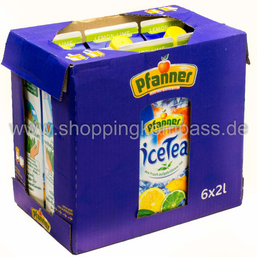 Foto Pfanner Eistee Lemon-Lime Karton 6 x 2 l Tetra-Pack
