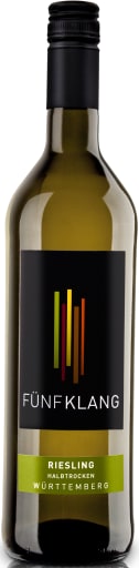 Foto Fünfklang Riesling Qualitätswein halbtrocken 0,75 l Glas