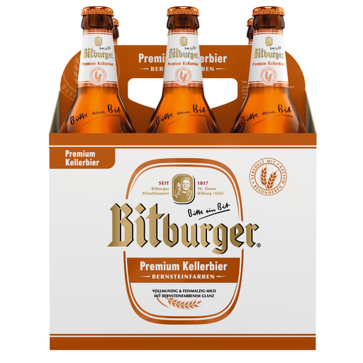 Foto Bitburger Premium Kellerbier 6 x 0,5 l Glas Mehrweg