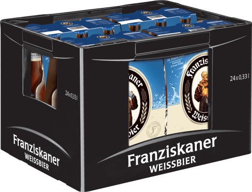 Miniaturansicht 0 Franziskaner Weissbier Hefeweizen naturtrüb alkoholfrei Kasten 4 x 6 x 0,33 l Glas Mehrweg