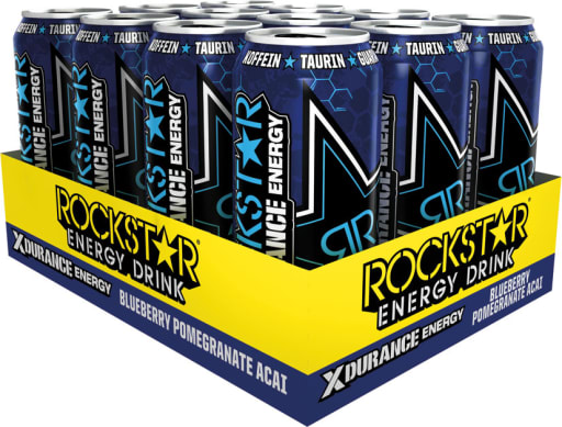 Foto Rockstar Energy Drink XDurance Blueberry Karton 12 x 0,5 l Dose Einweg