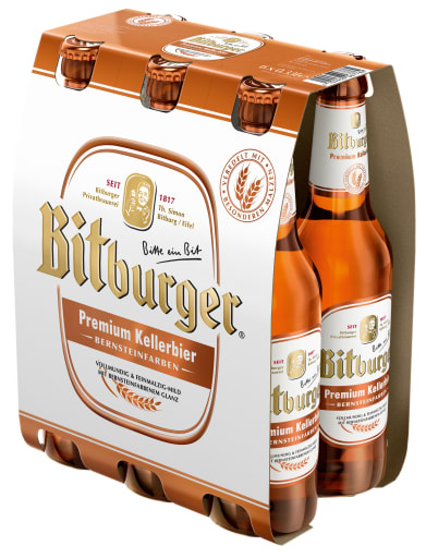 Foto Bitburger Premium Kellerbier 6 x 0,33 l Glas Mehrweg