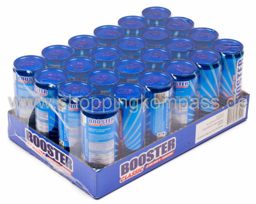 Foto Booster Classic Energy Drink Karton 24 x 0,33 l Dose Einweg