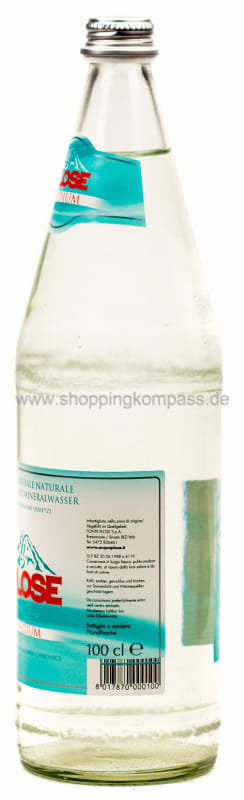 Plose Mineralwasser Medium Kasten 12 x 1 l Glas Mehrweg