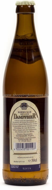 Borbecker Helles Dampfbier 0,5 l Glas Mehrweg