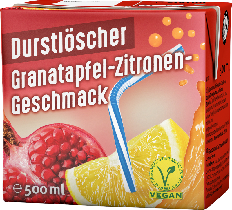 Durstlöscher Granatapfel Zitrone Karton 12 x 0,5 l Tetra-Pack