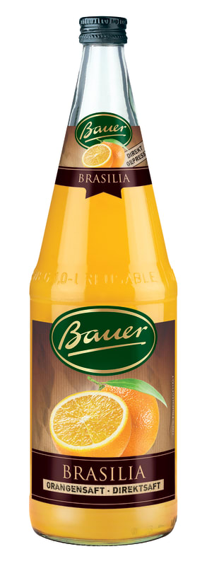 Bauer Brasilia Orangendirektsaft Kasten 6 x 1 l Glas Mehrweg