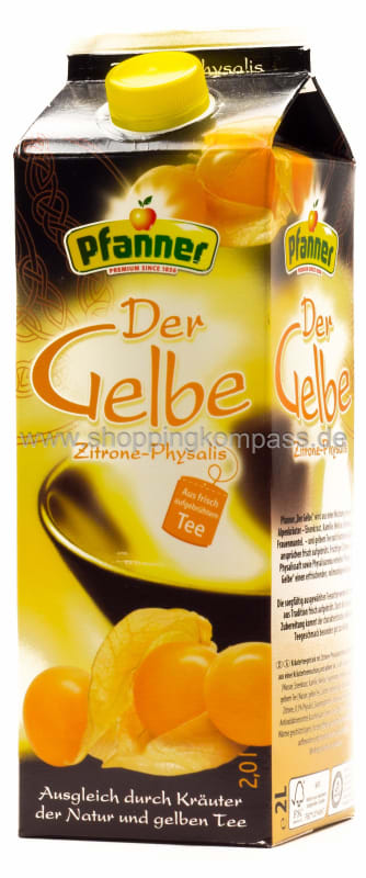 Pfanner Eistee Der Gelbe Zitrone Physalis Karton 6 x 2 l Tetra-Pack