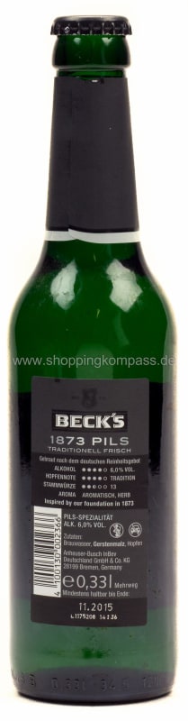 Becks 1873 Pils Kasten 6 x 4 x 0,33 l Glas Mehrweg