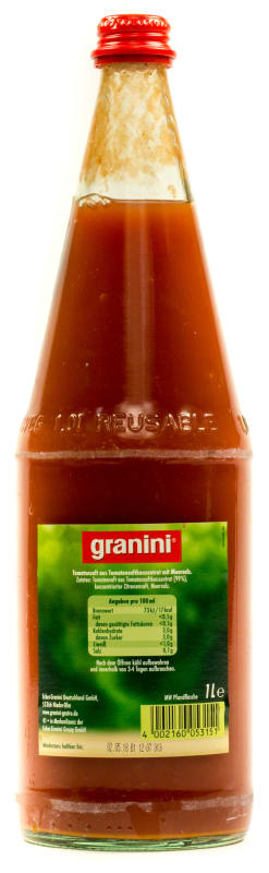 Granini Trinkgenuss Tomatensaft Kasten 6 x 1 l Glas Mehrweg