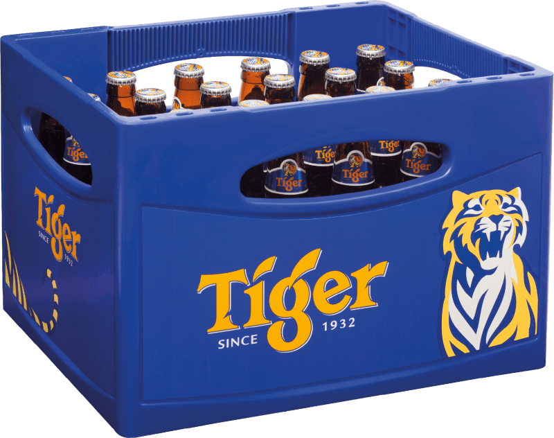Tiger Lager Beer Kasten 24 x 0,33 l Glas Mehrweg