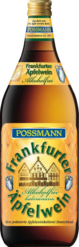 Possmann Frankfurter Äpfelwein Alkoholfrei Kasten 6 x 1 l Glas Mehrweg