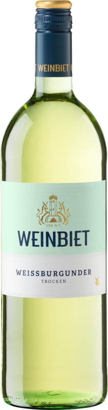 Weinbiet Weißburgunder trocken Karton 6 x 1 l Glas
