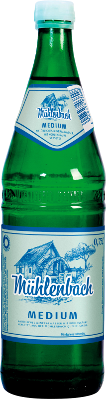 Mühlenbach Mineralwasser Medium Kasten 12 x 0,75 l Glas Mehrweg