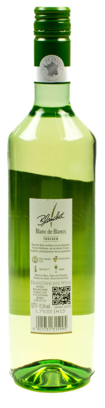 Blanchet Weißwein trocken 0,75 l Glas