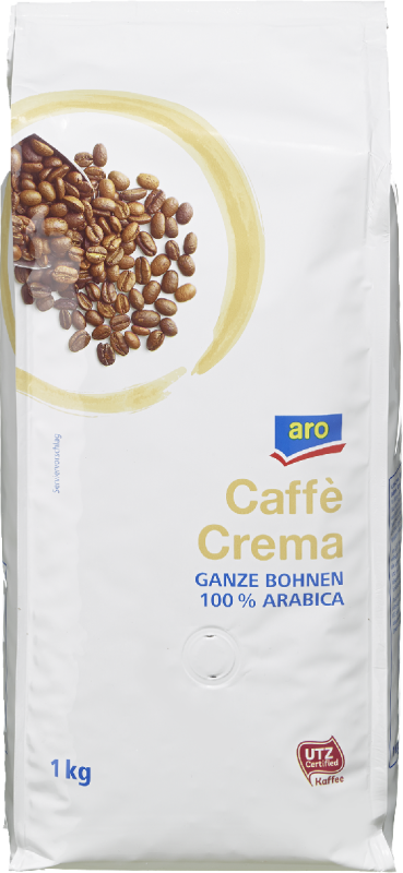 aro Kaffee Crema Bohnen UTZ 100% Arabica 1 kg