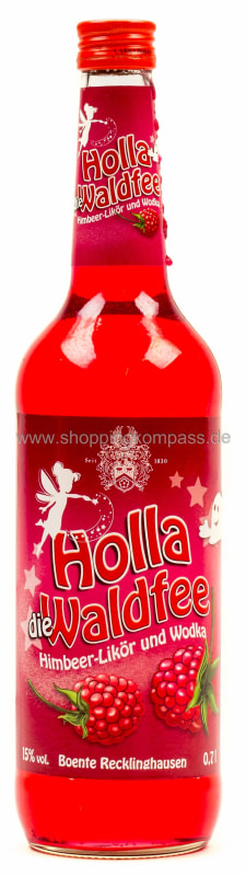 Holla die Waldfee Himbeer-Likör und Wodka Karton 6 x 0,7 l Glas