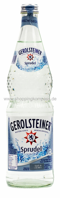Gerolsteiner Mineralwasser Sprudel Kasten 12 x 0,7 l Glas Mehrweg